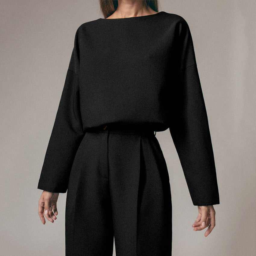 Autumn Round Collar Trousers And Long Sleeves Set