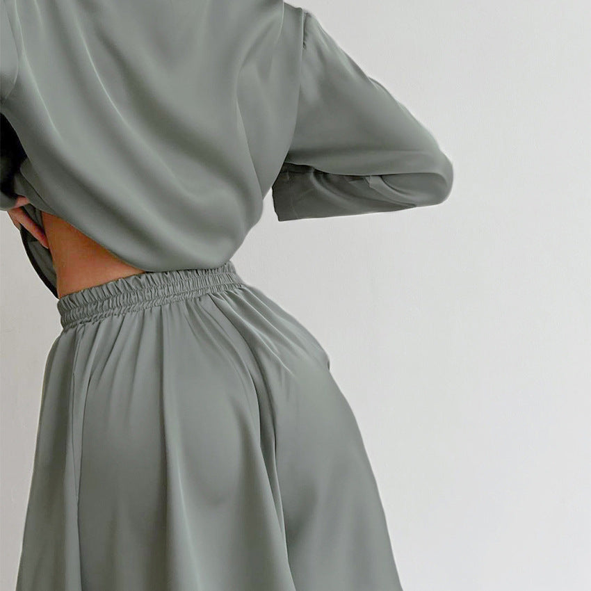 Long Sleeve Short Skirt Co-ord Set