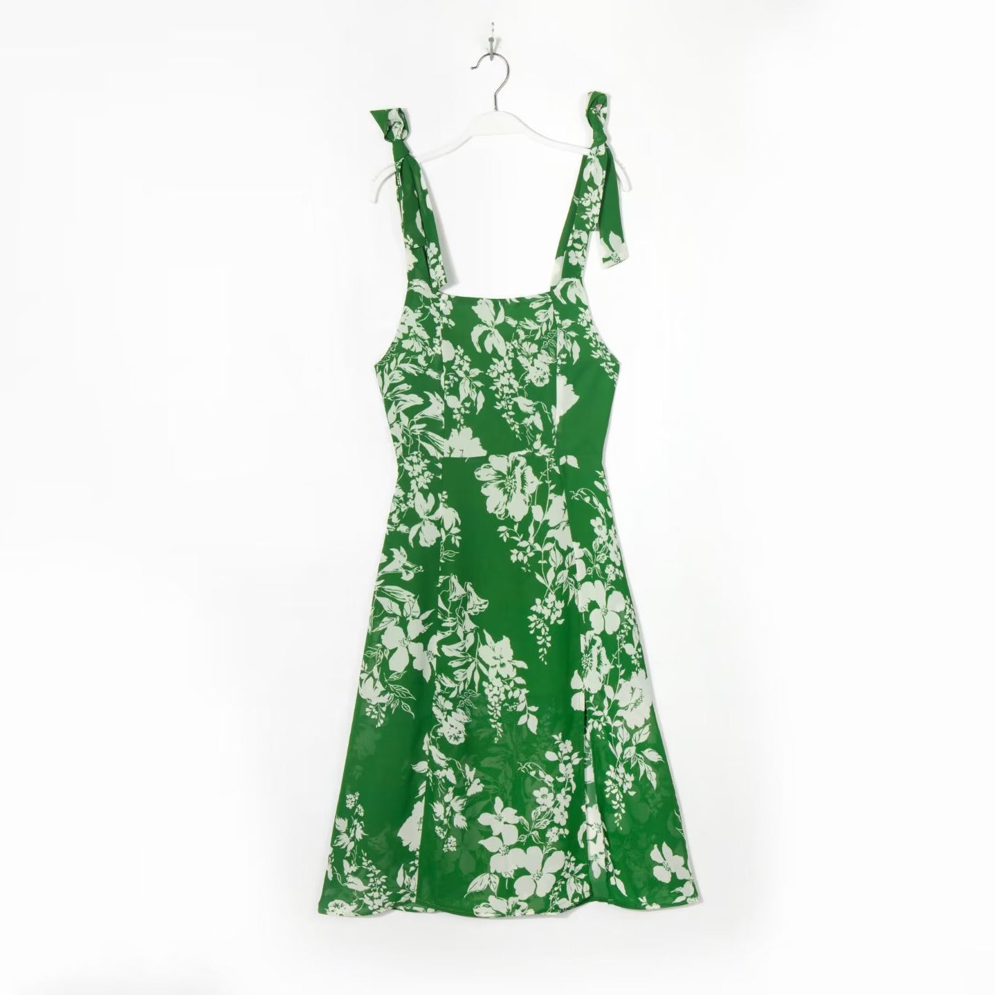 Tie Shoulder Dress with Thigh Slit