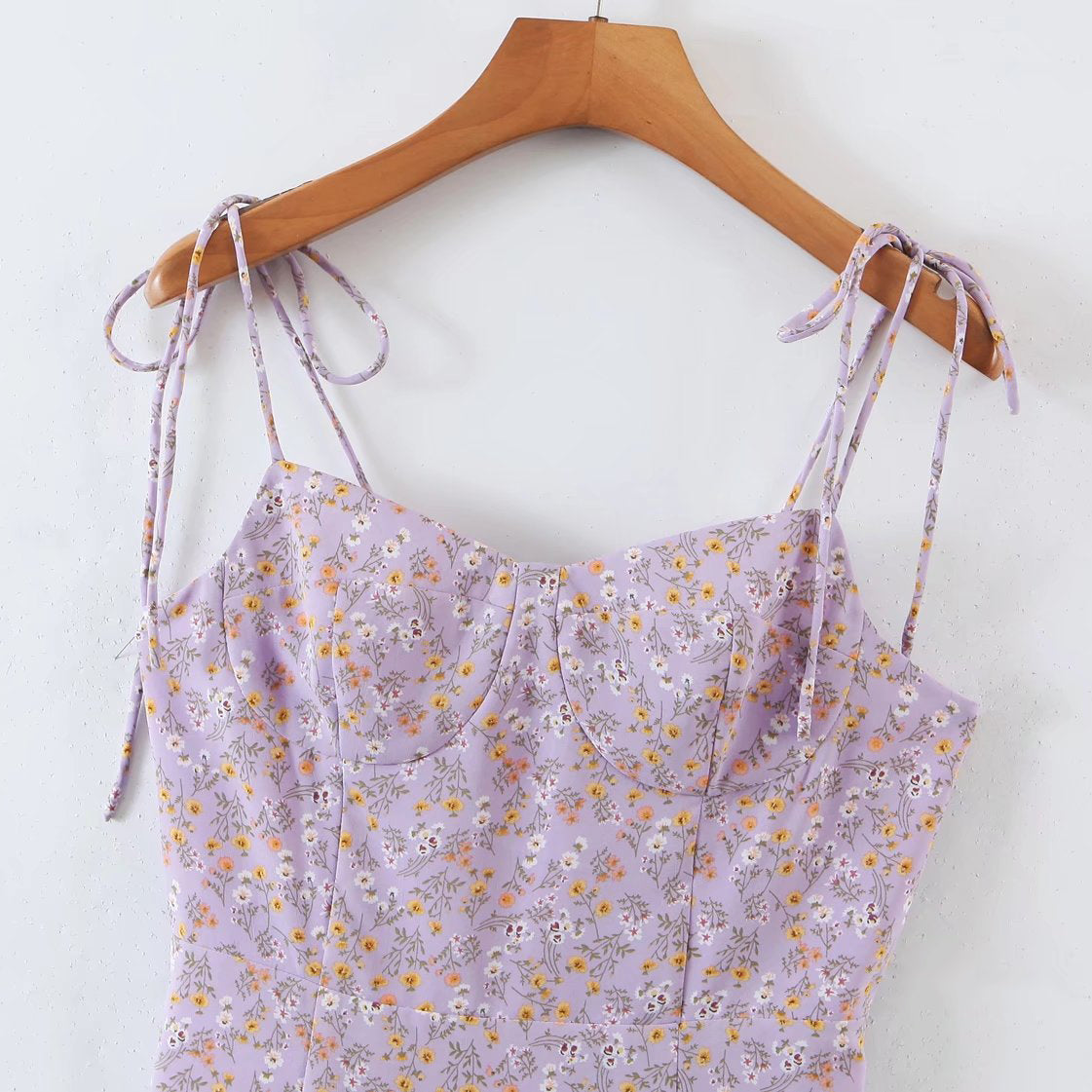 Strappy Printed Midi Dress with Slit