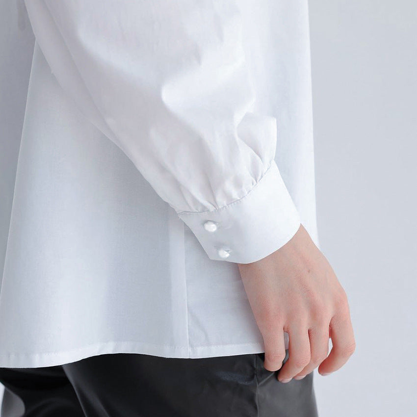 Simplicity Cardigan Loose Long Sleeve Swallow Tail Collar Ladies Shirt