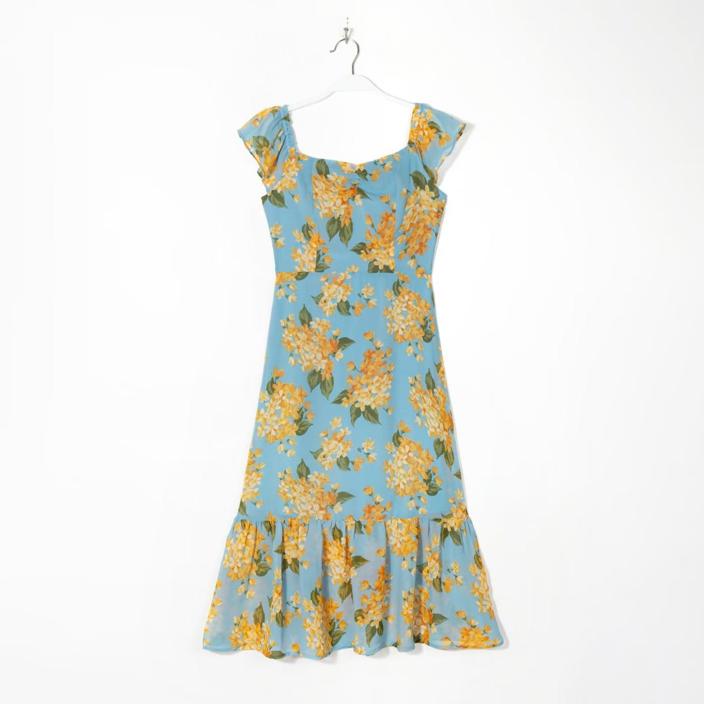 Printed Off Shoulder Midi Dress