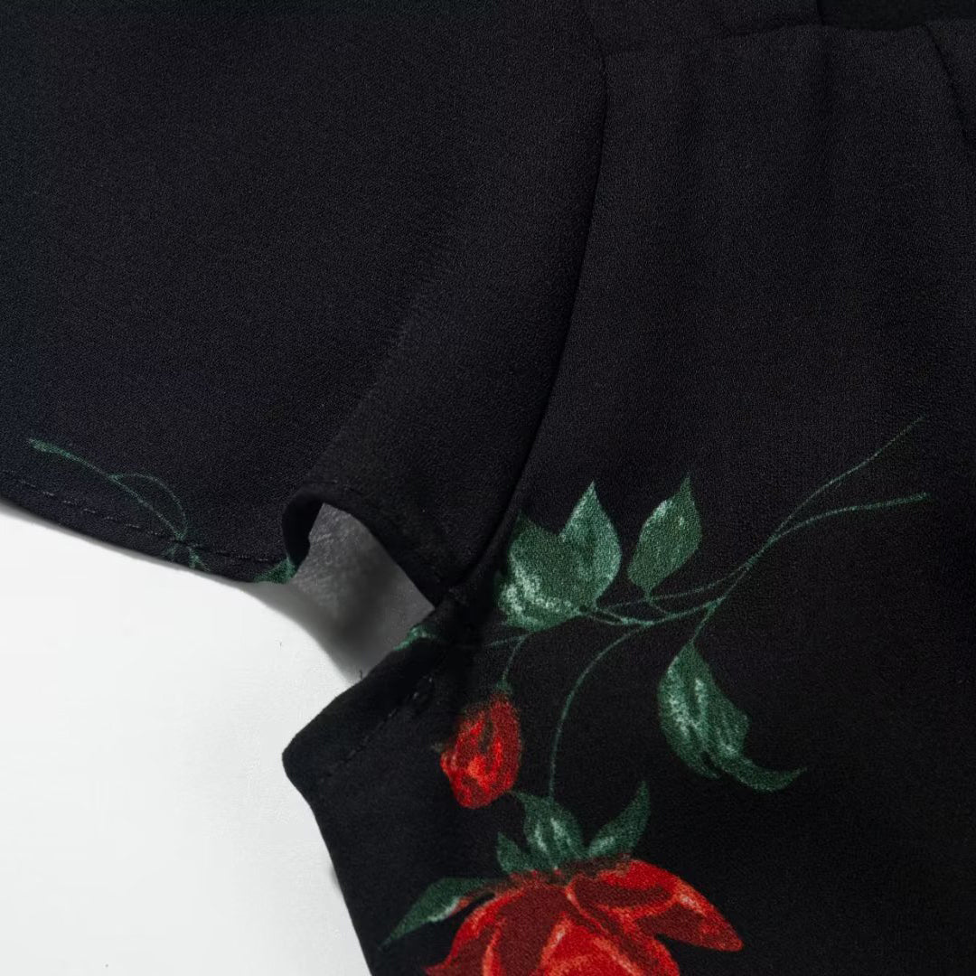 Printed Cap Sleeve Dress