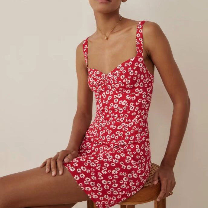 Sleeveless Allover Print Mini Dress