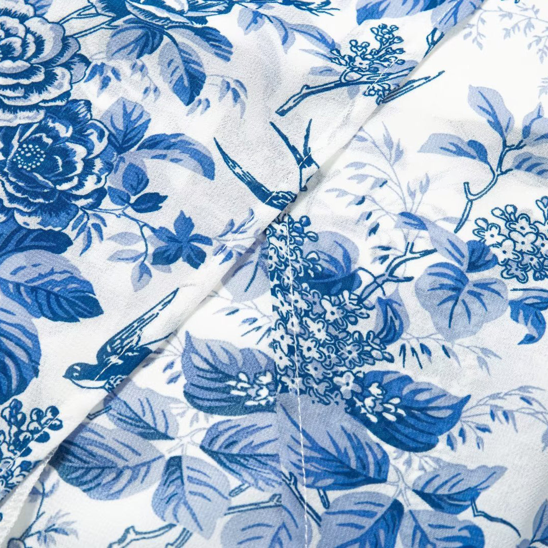 Printed Mini Dress with Asymmetric Hem