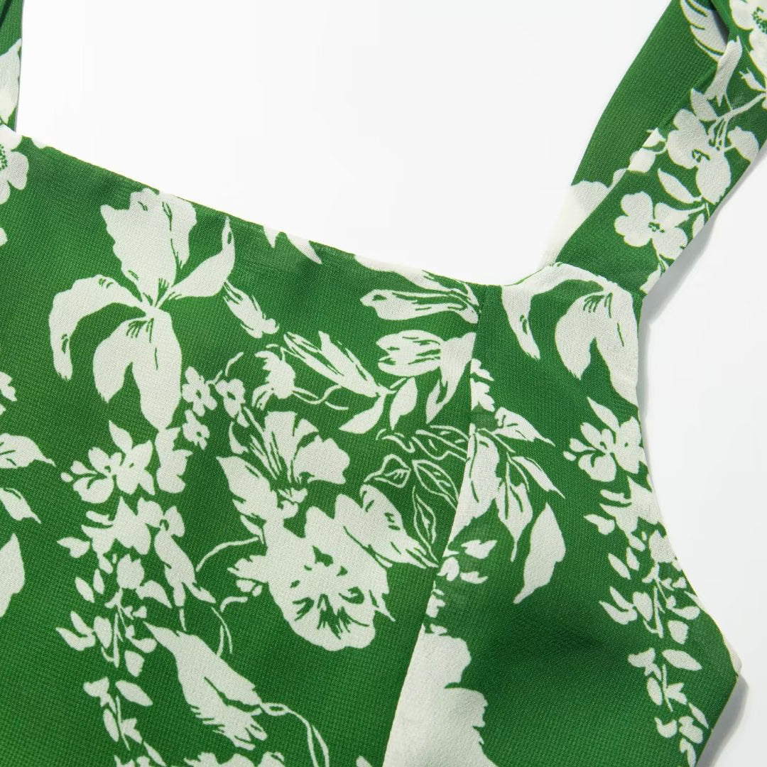 Tie Shoulder Dress with Thigh Slit