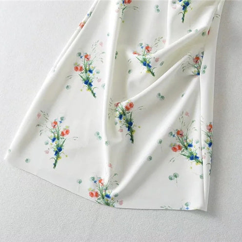 Sleeveless Printed Dress with Bust Dart