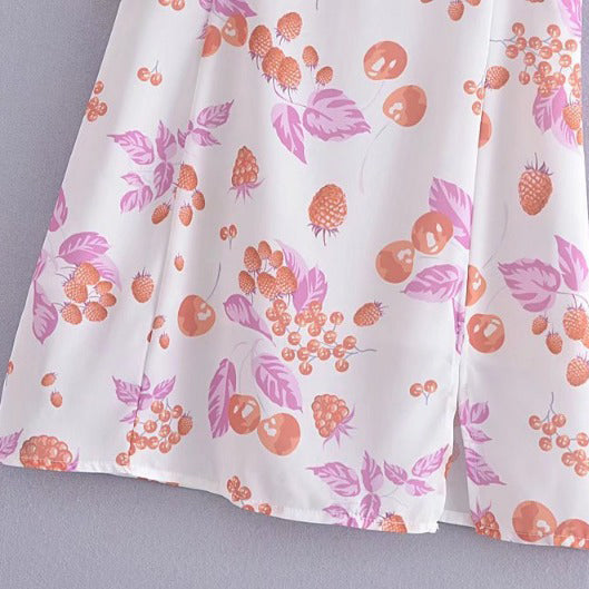 Fruity Print Mini Dress