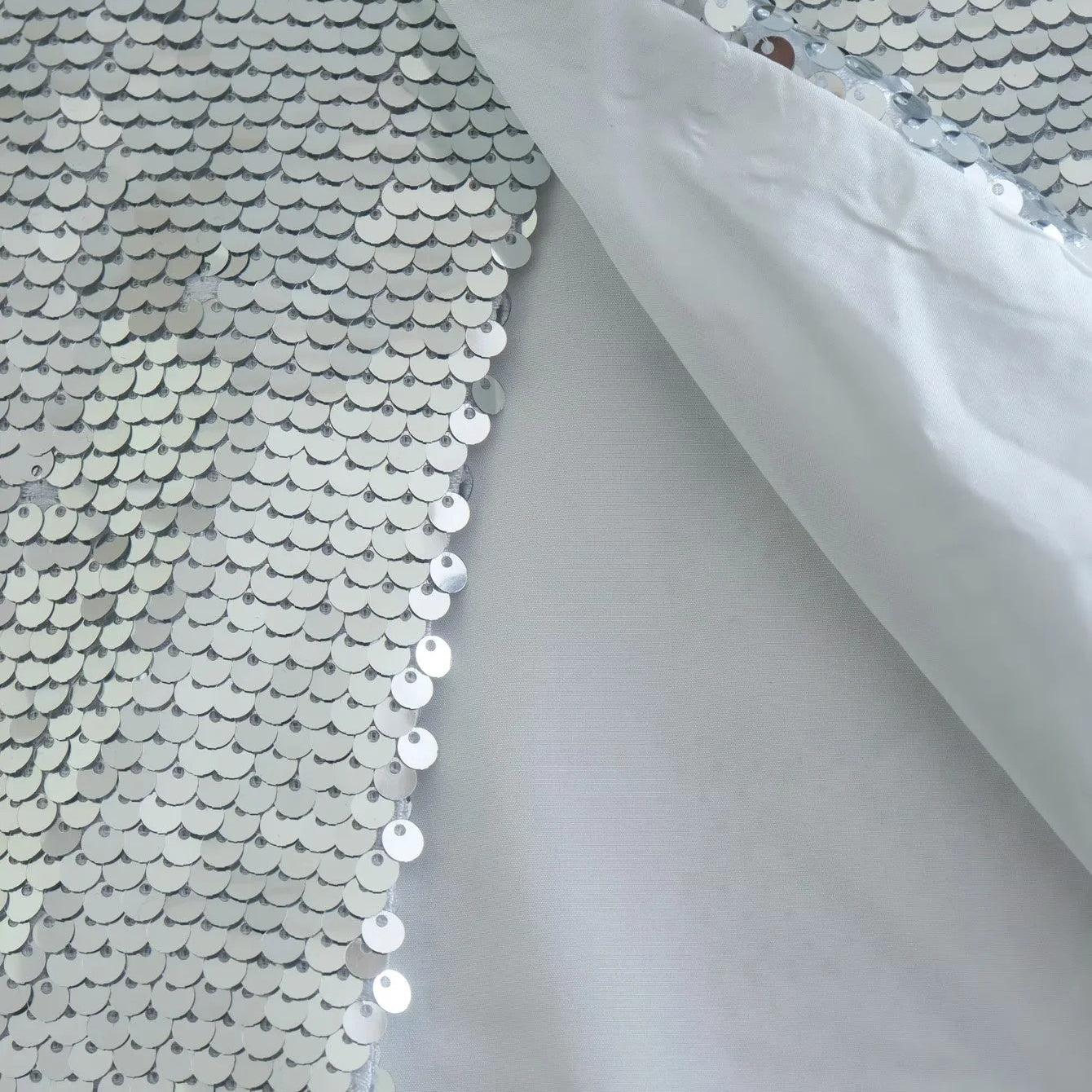 Silver Sequin Mini Skirt with Slit