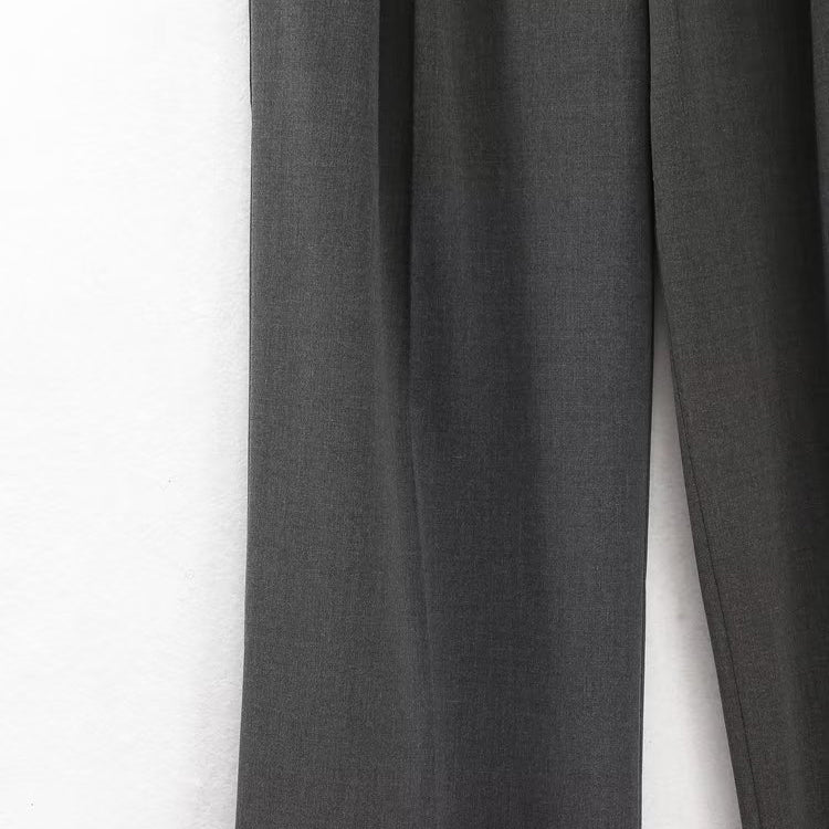 Wide Leg Double Pleated Loose Fit Pants