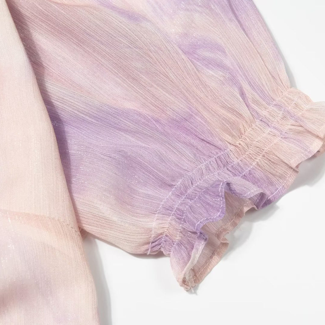 Draped Waist Printed Mini Dress