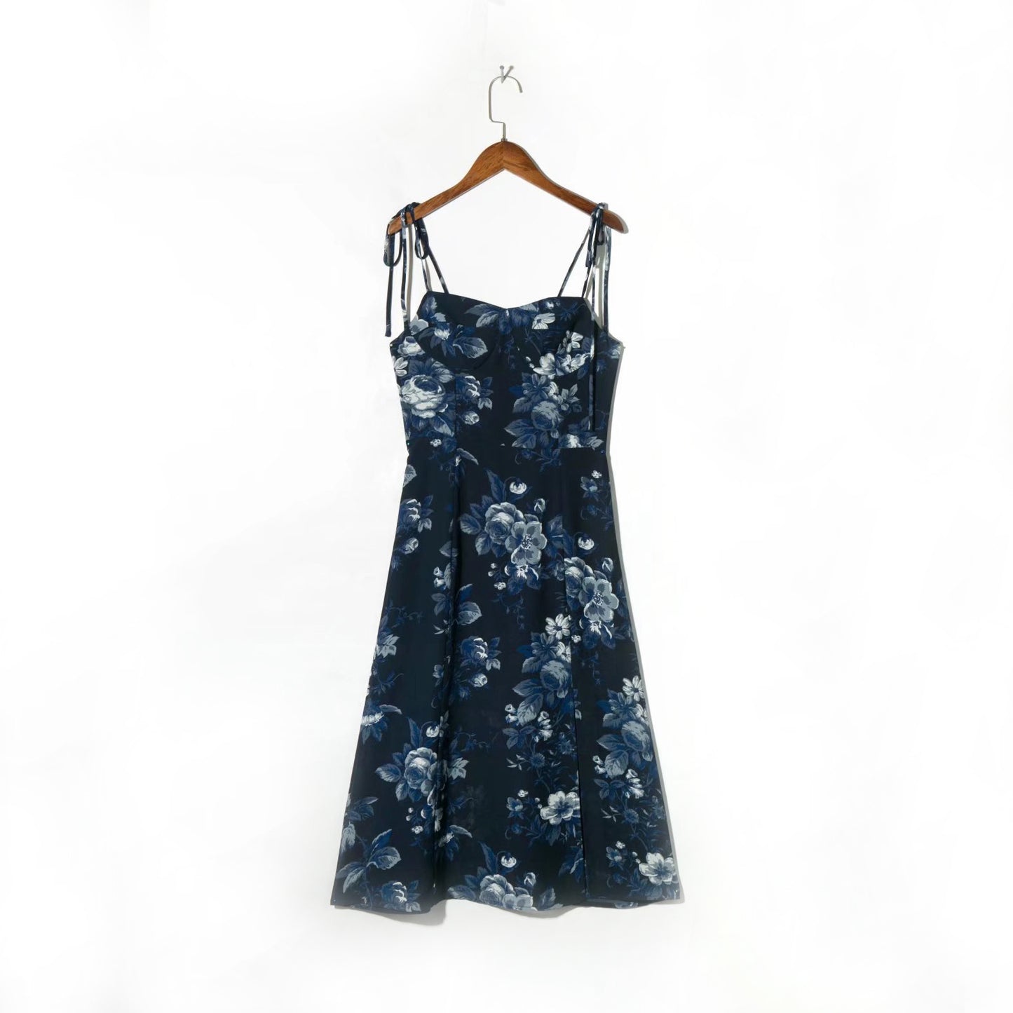 Floral Print Sleeveless Midi with Slit