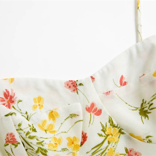 Printed Dress with Thigh High Slit