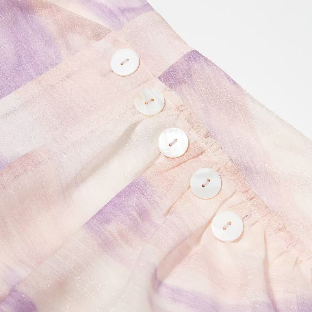 Draped Waist Printed Mini Dress