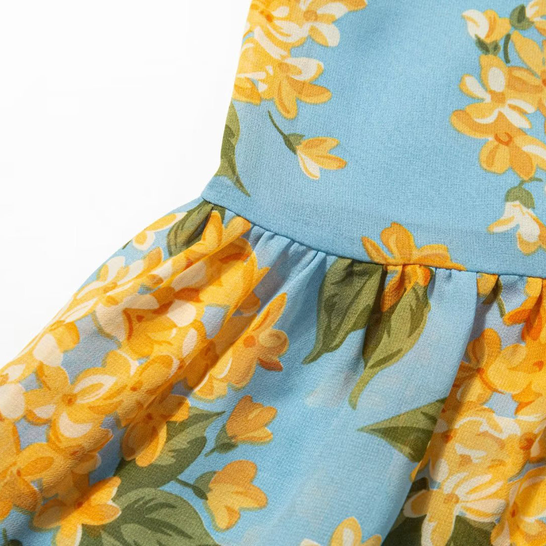 Printed Off Shoulder Midi Dress