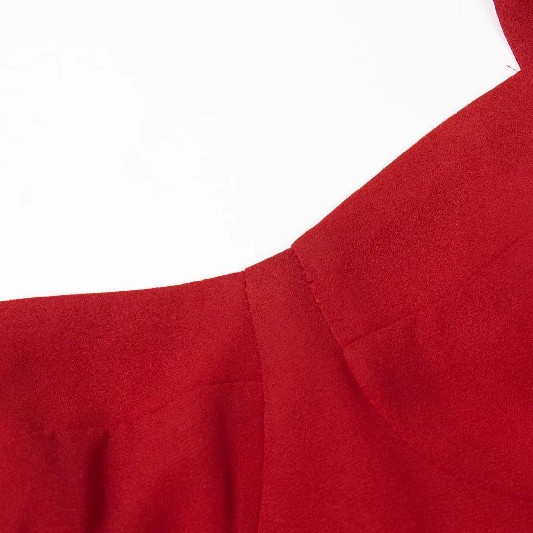 Tie Shoulder Flare Midi Dress