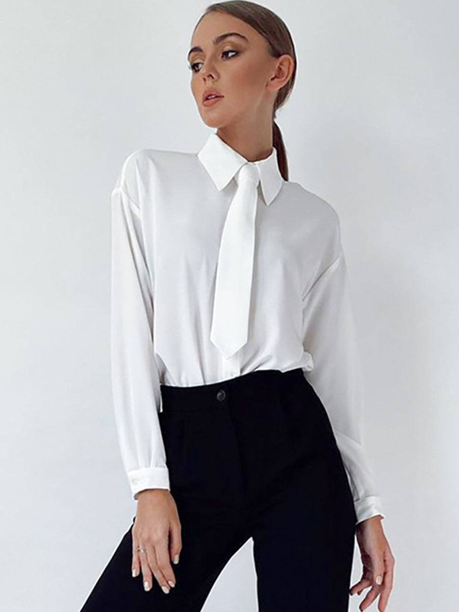 Lapel Collar Shirt Cardigan long sleeve shirt  casual style