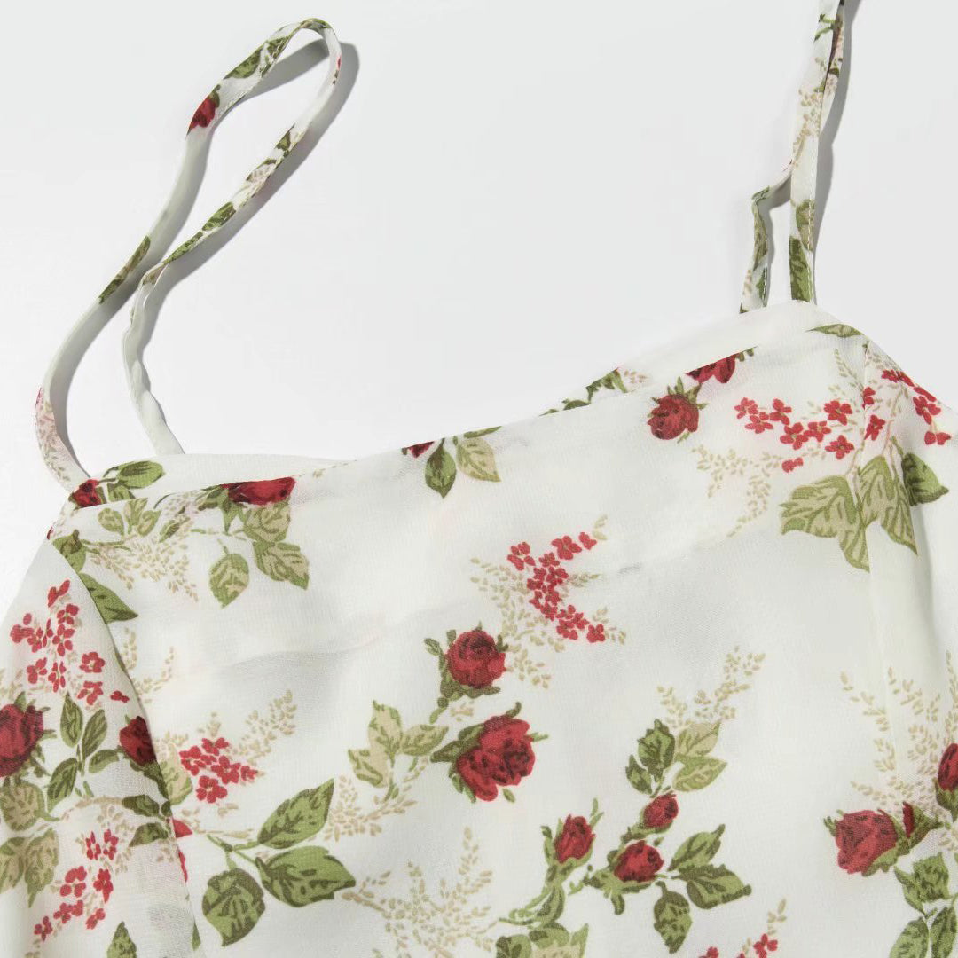 Floral Print Flare Midi Dress