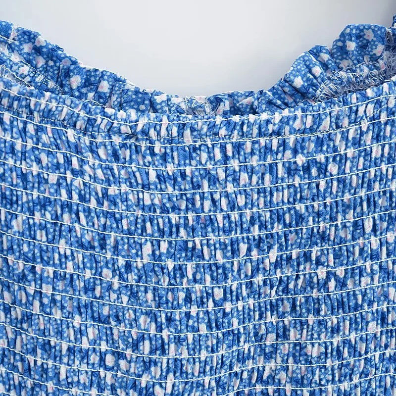 Printed Puff Sleeve Dress