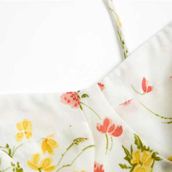 Printed Dress with Thigh High Slit