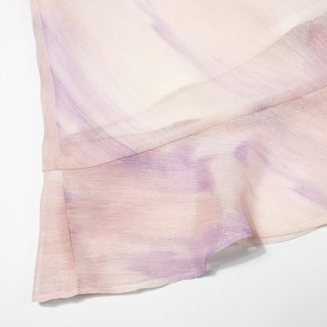 Draped Waist Printed Mini Dress