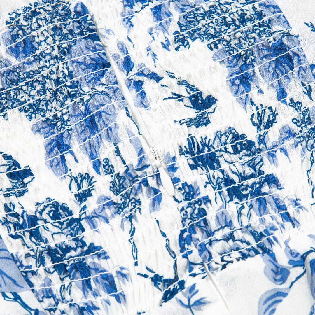 Printed Mini Dress with Asymmetric Hem