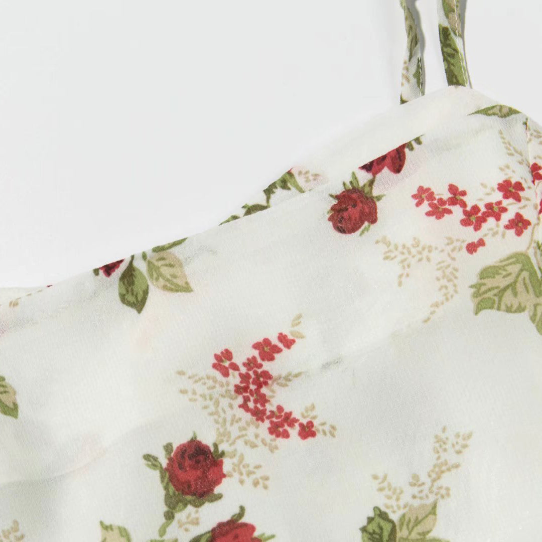 Floral Print Flare Midi Dress