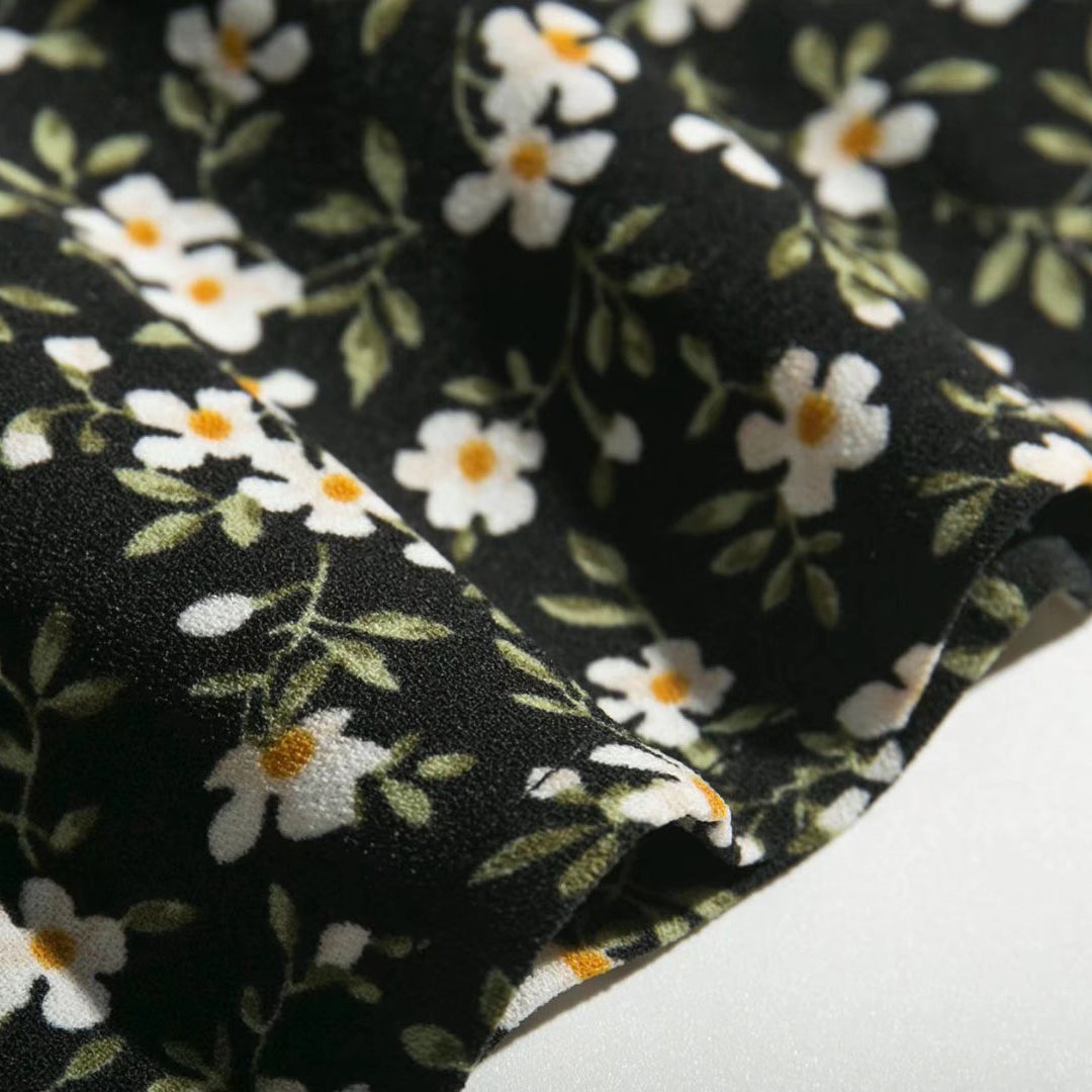 Puff Sleeve Midi Dress with Thigh Slit