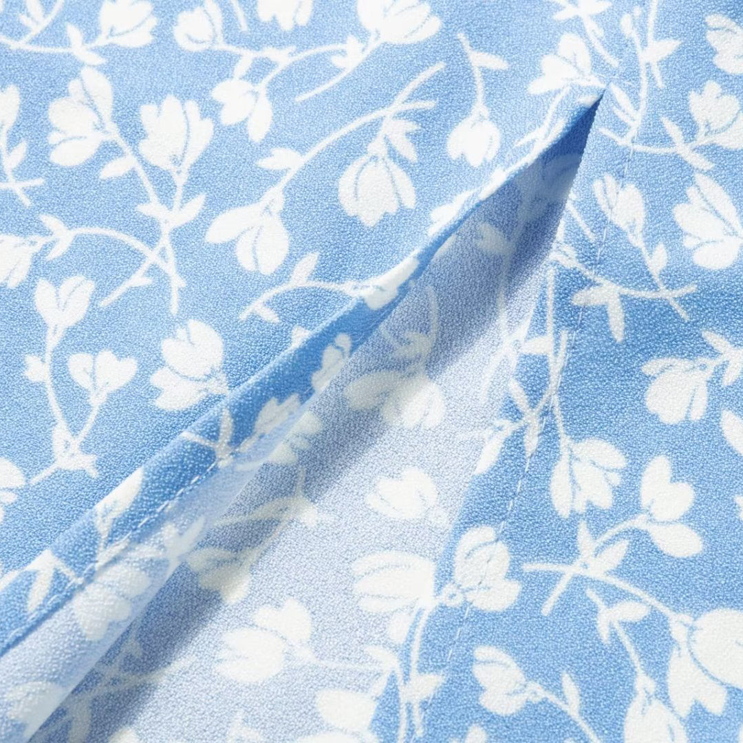 Printed Sweetheart Midi Dress with Slit