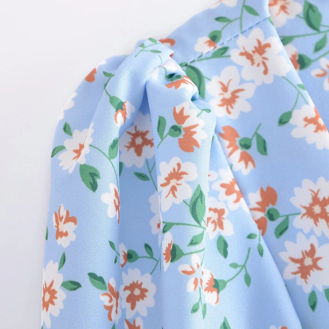 Puff Sleeve Dress with Back Cut Out