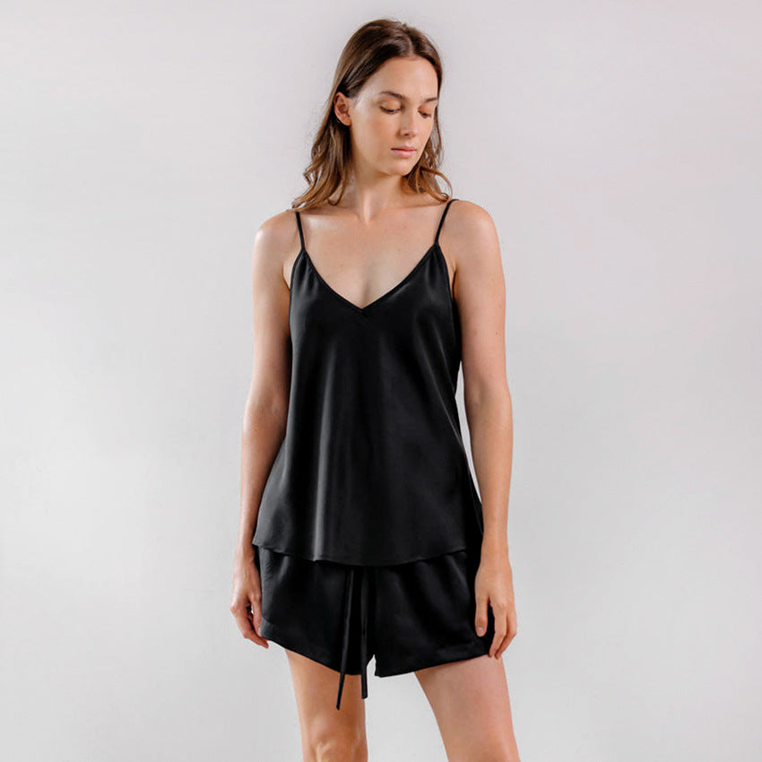 Thin Sexy Halter Top Ice Silk Satin Summer Women Loungewear