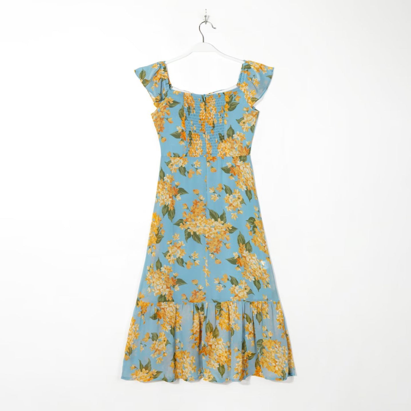 Printed Off Shoulder Midi Dress