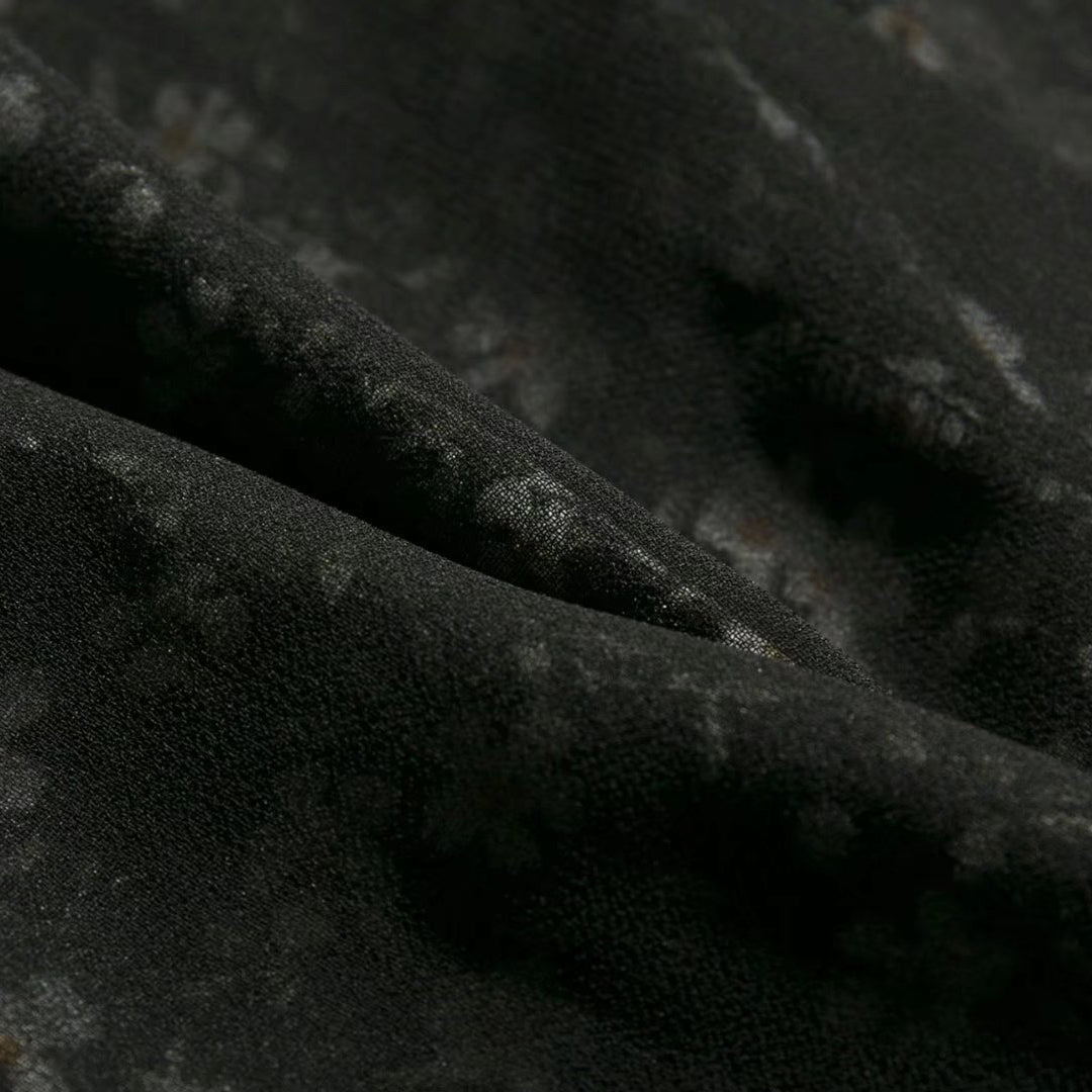 Puff Sleeve Midi Dress with Thigh Slit