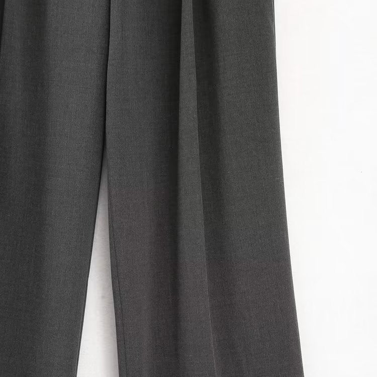 Wide Leg Double Pleated Loose Fit Pants