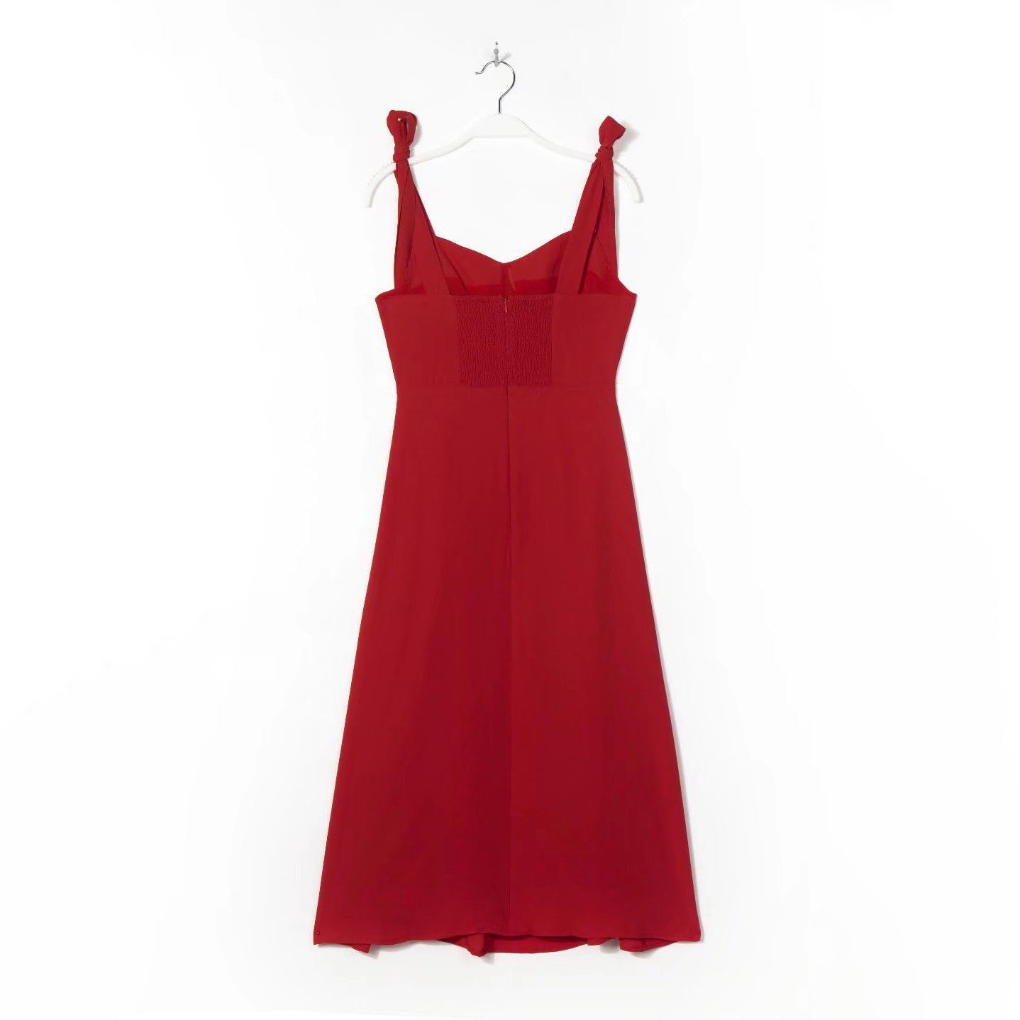 Tie Shoulder Flare Midi Dress