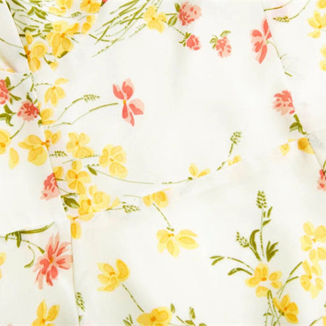 Printed Dress with Thigh High Slit