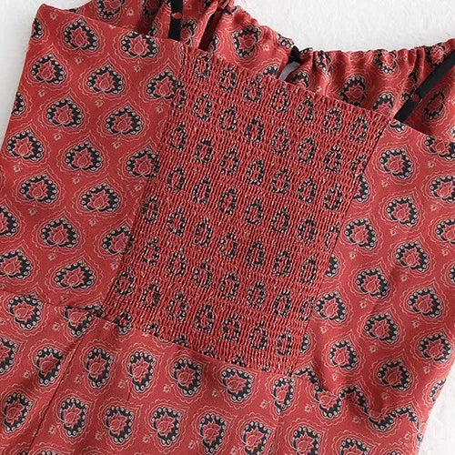 Printed Cami Dress Sling refreshing summer beach dress