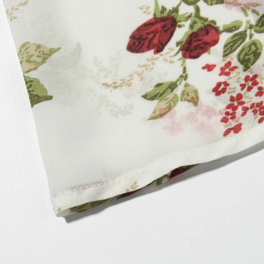 Floral Print Flare Midi Dress